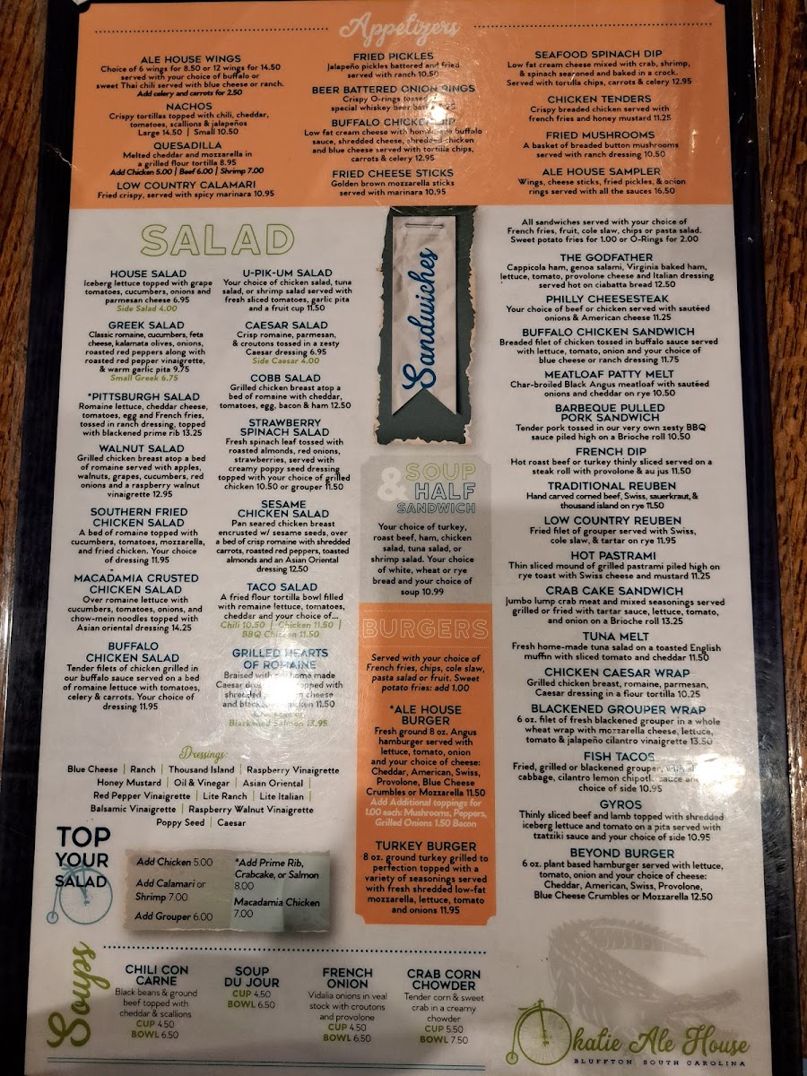 Okatie Ale House Menu - Image 1