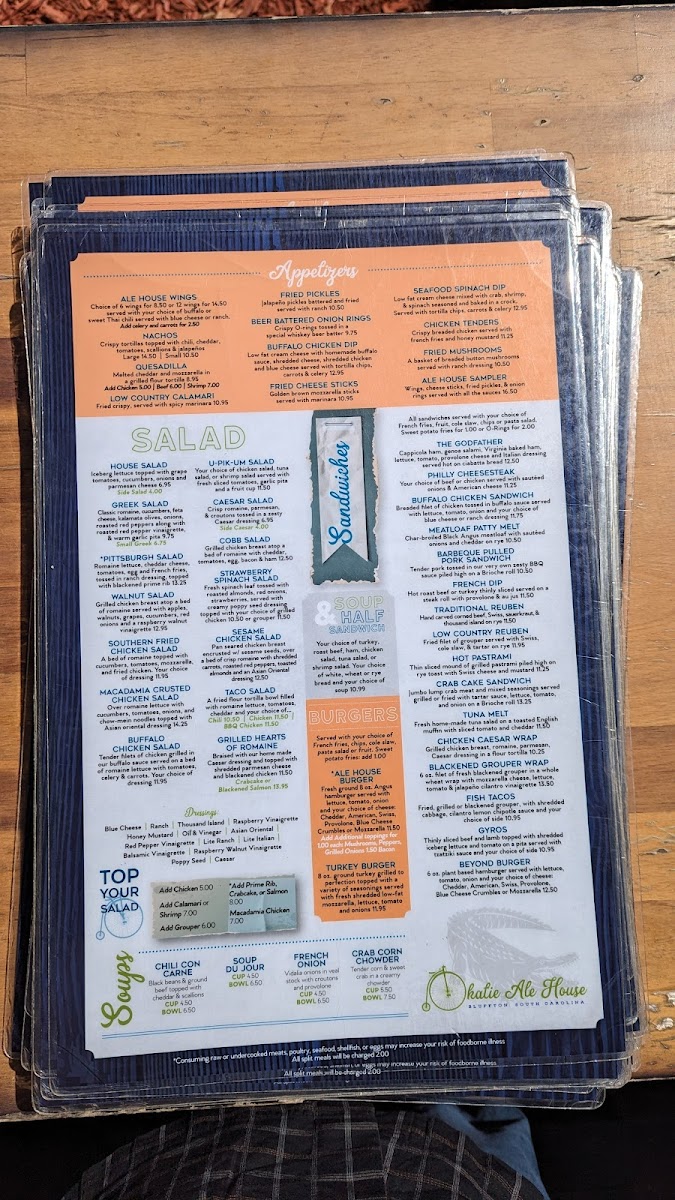 Okatie Ale House Menu - Image 2